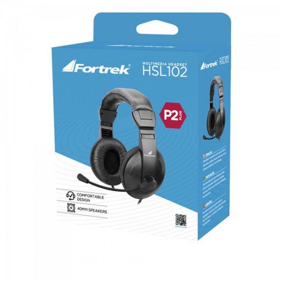 FONE COM MICROFONE FORTREK HSL-102 PRETO