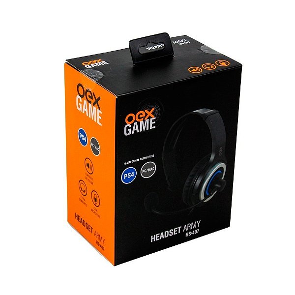 FONE DE OUVIDO GAMER OEX COMPATIVEL PS4/PC HS407