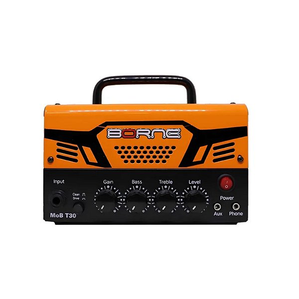 MINI AMPLIFICADOR BORNE CABECOTE VERSATIL GUITARRA  MOB T30 30W LARANJA