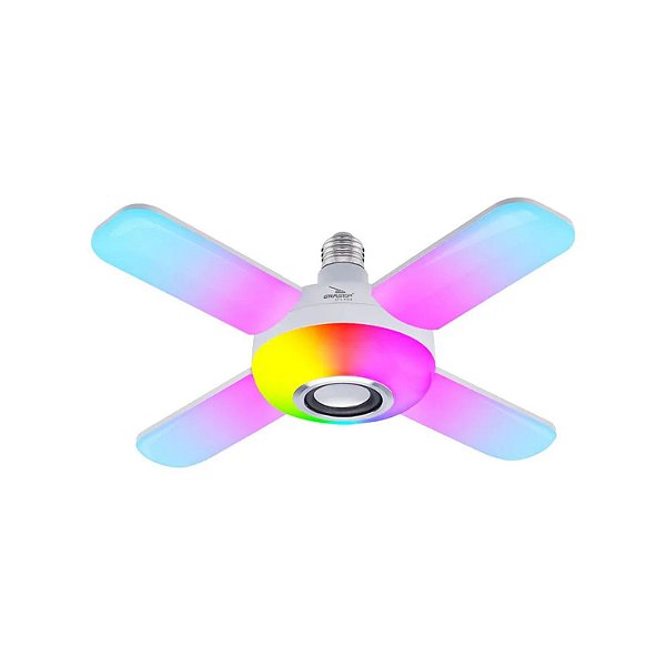 LAMPADA 50W  LUMINARIA LED RGB PETALA MUSICAL CAIXA DE SOM BLUETOOTH