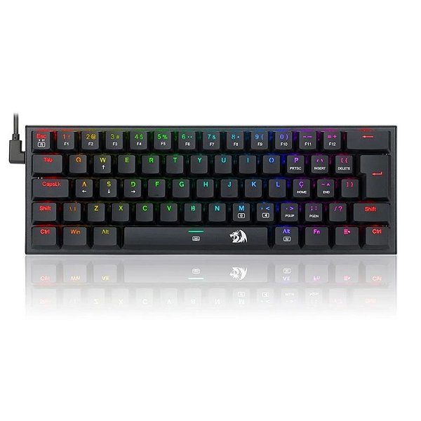 TECLADO MECANICO REDRAGON RGB ANIVIA  PRETO  SWITCH AZUL K614