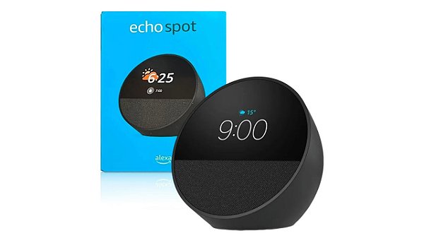 ALEXA ECHO SPOT COM RELOGIO PRETO