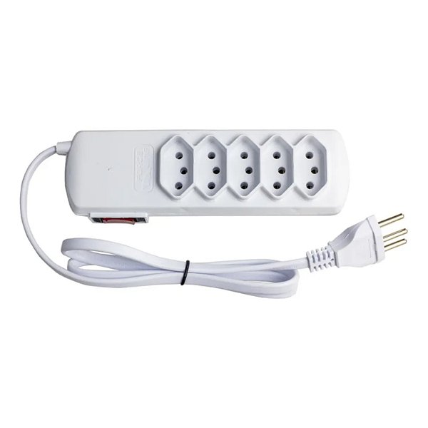 FILTRO DE LINHA 5 TOMADAS 10A FORCE BRANCO 500117