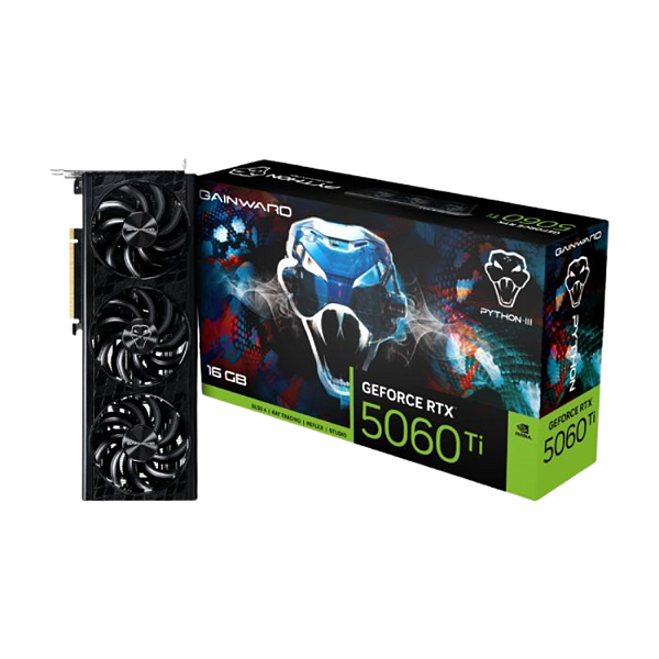 PLACA DE VÍDEO GAINWARD RTX 5060 TI PYTHON III 16GB GDDR7 128 BITS RAY TRACING