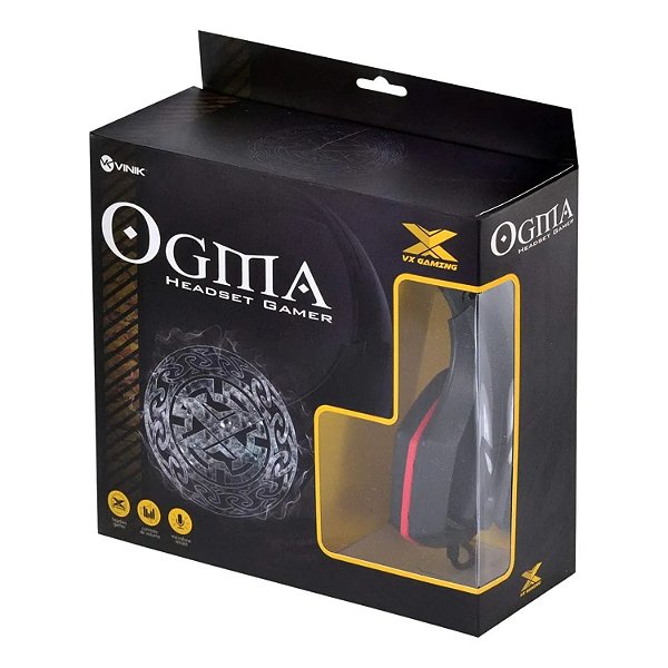 FONE DE OUVIDO HEADSET GAMER P2 OGMA PRETO/VERMELHO VINIK 25771