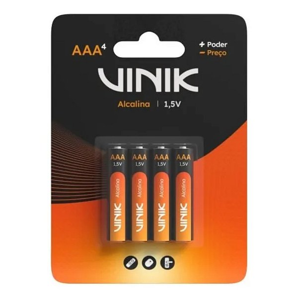 PILHA AAA ALCALINA VINIK  C/4