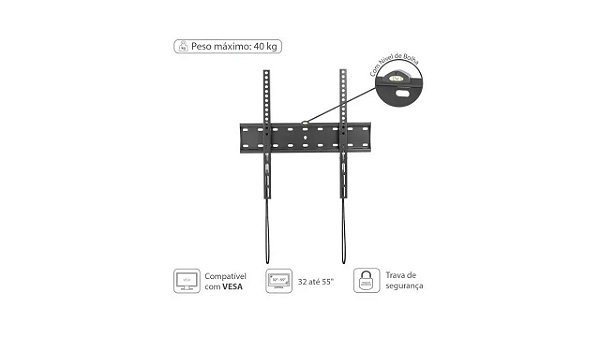 SUPORTE TV FIXO VINIK 32" A 55" ST400A