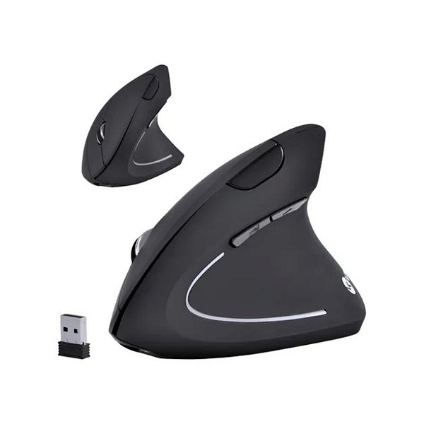 MOUSE VINIK RECARREGAVEL VERTICAL POWER FIT 1600DPI PM300 PRETO