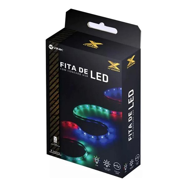 FITA LED RGB 1M VINIK CONEXAO USB