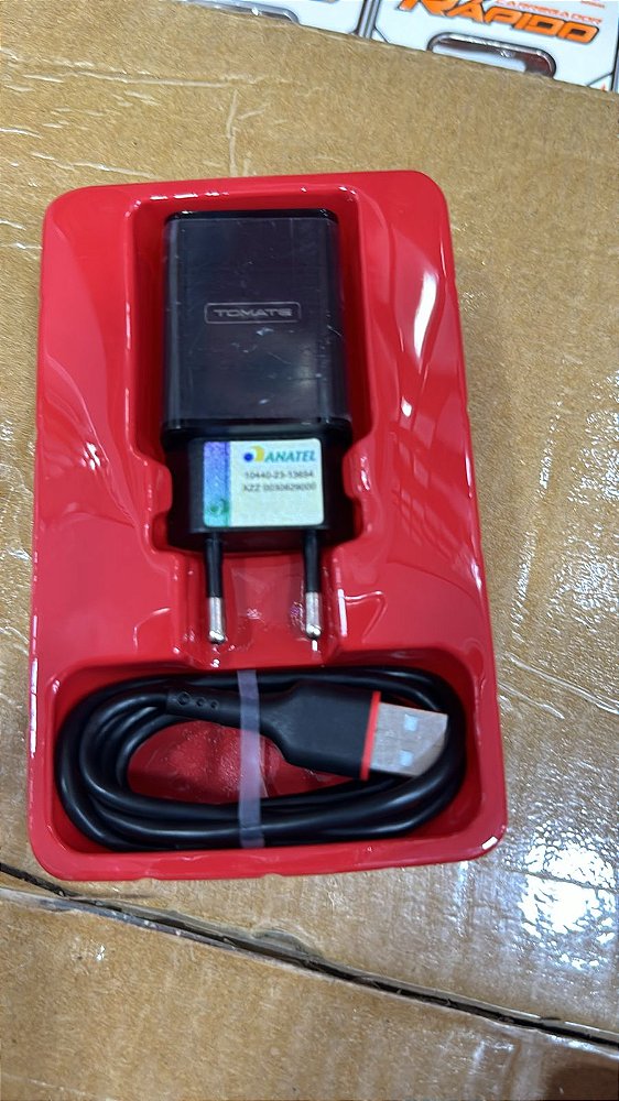 FONTE CARREGADOR CELULAR TIPO C 1 USB CABO 1 METRO 2.1A 10W TURBO TOMATE TT-1001UC