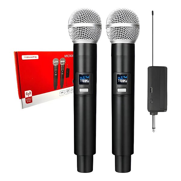 MICROFONE DUPLO SEM FIO TOMATE MT-2306