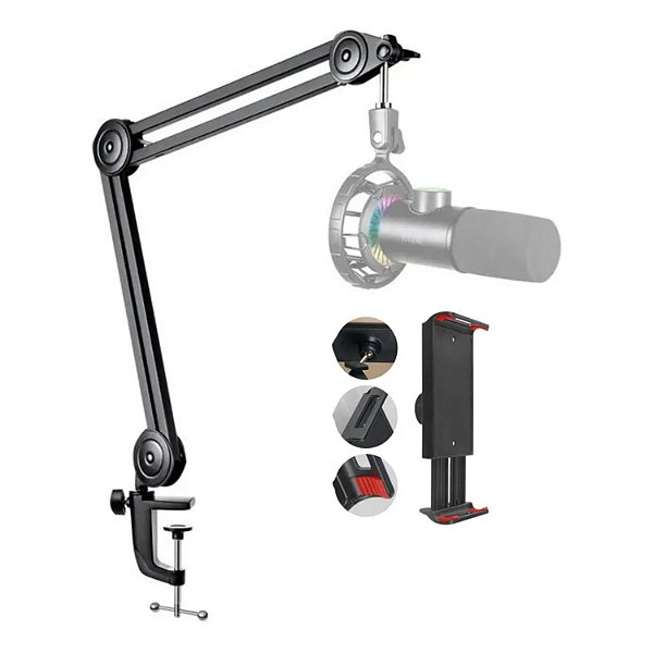 SUPORTE MICROFONE TOMATE MTG-034 BRAÇO ARTICULADO