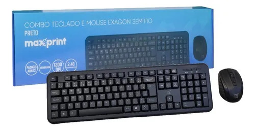 KIT TECLADO E MOUSE SEM FIO EXAGON MAXPRINT