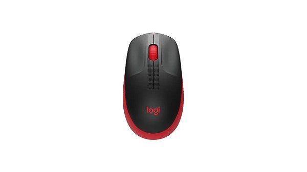 MOUSE SEM FIO LOGITECH M190 PRETO/VERMELHO