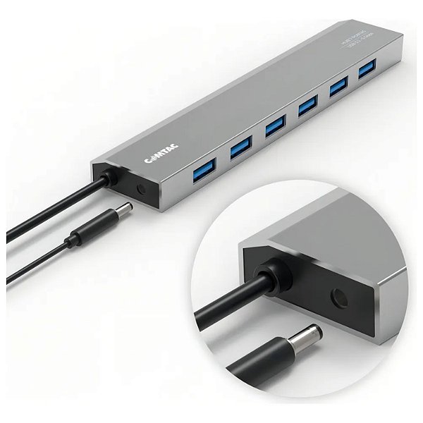 HUB 7 PORTAS  USB 3.2  5GBPS  COM ENTRADA PARA FONTE COMTAC 9452