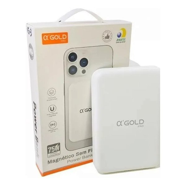 POWER BANK POR INDUÇÃO  5000MAH A GOLD BTE-07