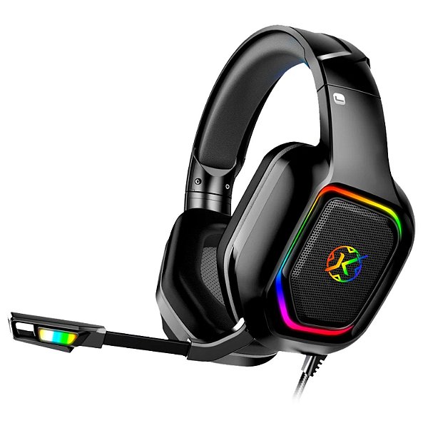 HEADSET GAMER KALKAN MUNIN RGB PRETO 7.1 VIRTUAL SURROUND