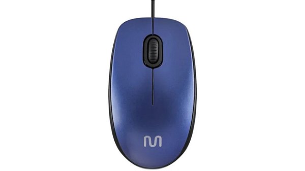 MOUSE USB COM FIO MF400 1200DPI  MULTILASER AZUL MO388