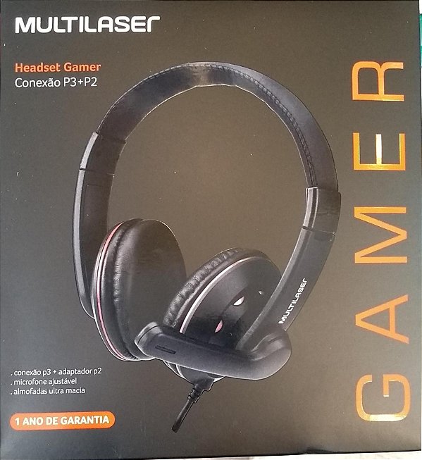 FONE DE OUVIDO COM MIC GAMER VERMELHO MULTILASER PH335