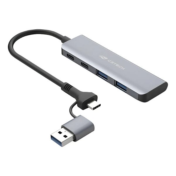HUB USB 4 PORTAS 3.0 HU-C600GY PRATA C3TECH