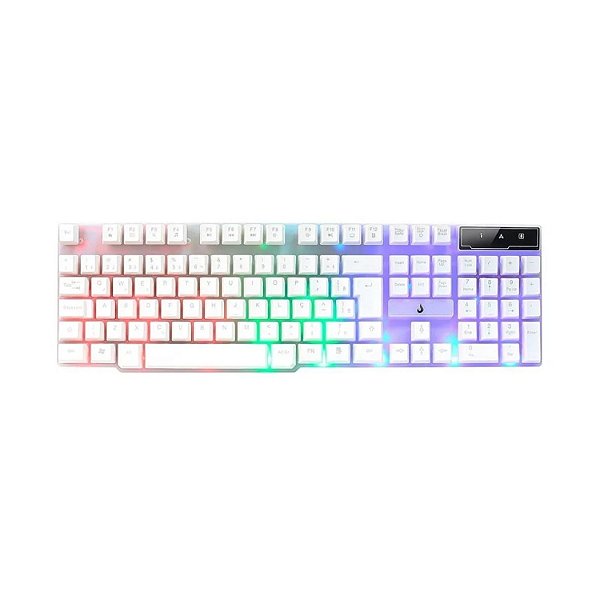 TECLADO GAMER SEMI MECANICO  RISE MODE G1FULL RGB USB BRANCO RMTG01FW