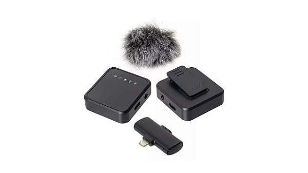 MICROFONE DE LAPELA DUPLO PARA LIGHTNING IPHONE A GOLD MCF-18
