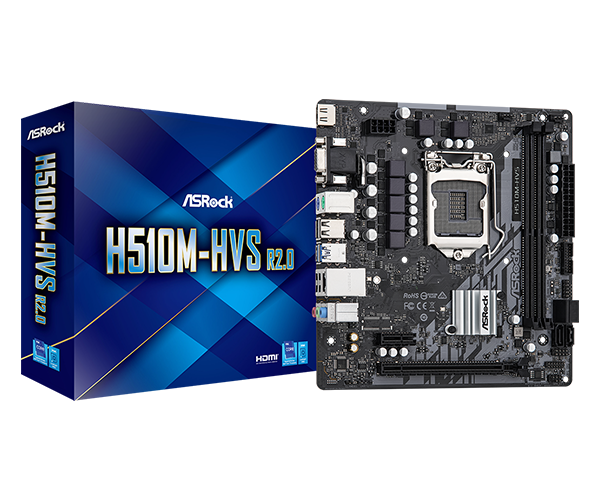 PLACA MAE 1200  ASROCK  H510M-HVS R2.0 DDR4 HDMI/VGA 10 E 11 GERAÇÃO