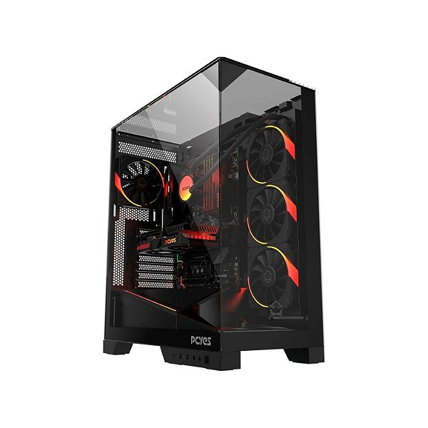 GABINETE GAMER PCYES FORCEFIELD DOME BLACK VULCAN