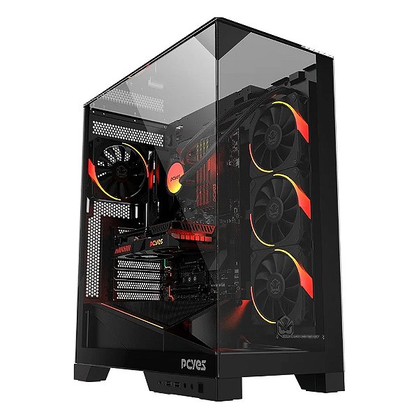 GABINETE GAMER PCYES FORCEFIELD DOME BLACK VULCAN
