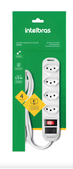 FILTRO DE LINHA INTELBRAS 4 TOMADAS EPE 1004 BRANCO 1,5M