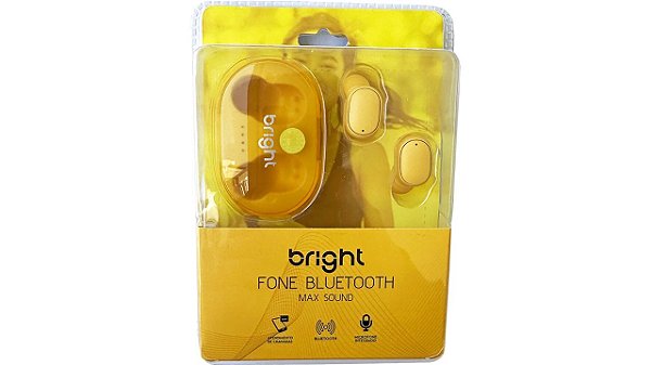 FONE DE OUVIDO BLUETOOTH BRIGHT MAX SOUND  FN588 AMARELO
