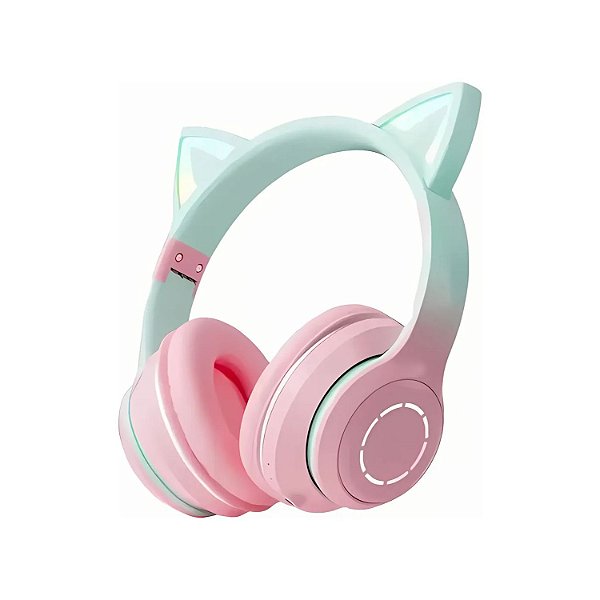 FONE DE OUVIDO HEADFONE BLUETOOTH COM ORELHAS GATINHO LED