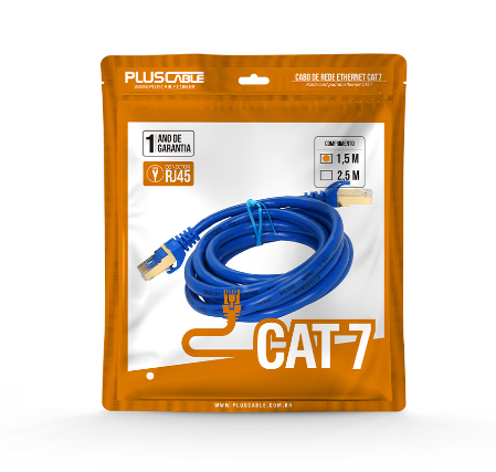 CABO DE REDE CAT 7 1.5M PATCH CORD PLUSCABLE