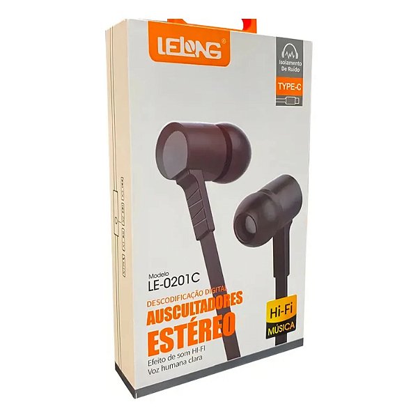 FONE DE OUVIDO  C/ MICROFONE LELONG TIPO C LE-0201C
