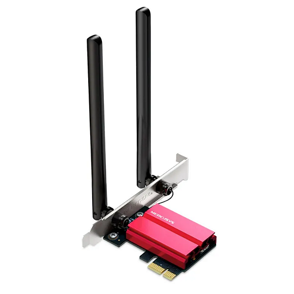 PLACA WIRELESS PCI E EXPRESS MERCUSYS MA86XE AXE5400 TRI BAND BLUETOOTH 5.3 2 ANTENAS WIFI 6E