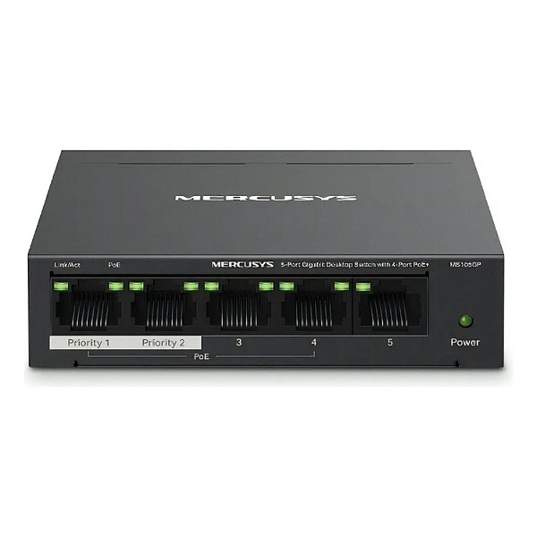 SWITCH 5 PORTAS GIGABIT POE MERCUSYS 65W MS105GP