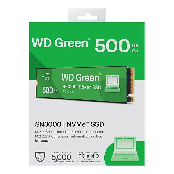 SSD M2 500GB NVME  SN3000 WESTERN DIGITAL WD GREEN