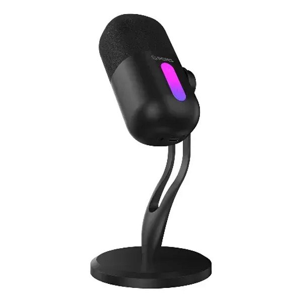 MICROFONE GAMER CONDENSADOR PCYES VOLINI BLACK VULCAN RGB USB MGVLNBV PRETO