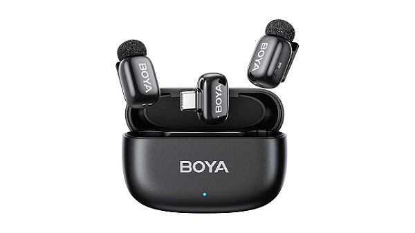 MICROFONE DE LAPELA DUPLO BOYA MINI 2.4GHZ TIPO C