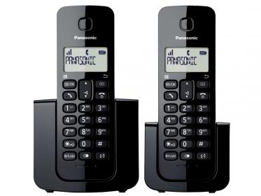 TELEFONE SEM FIO 2 BASES KX-TGB112LAB PRETO COM IDENTIFICADOR DE CHAMADAS PANASONIC