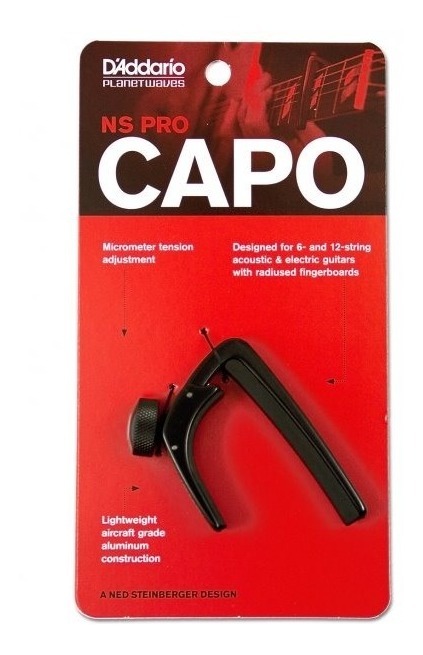 CAPOTRASTE DADDARIO NS UKULELE PW-CP-12 PRETO