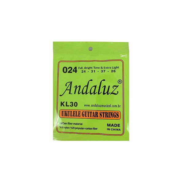 JOGO DE CORDAS PARA UKULELE ANDALUZ SOPRANO OU CONCERT KL30