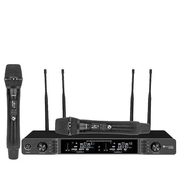 MICROFONE SEM FIO KADOSH K622M KCOMM BASTÃO DUPLO UHF TALK BACK