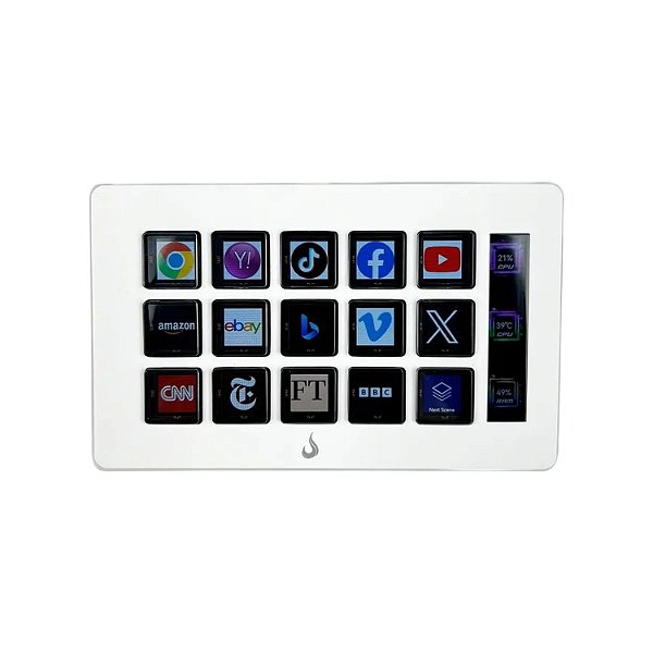 MESA CONTROLADORA RISE MODE STREAMING VISION 01 COM 15 TECLAS LCD USB BRANCA