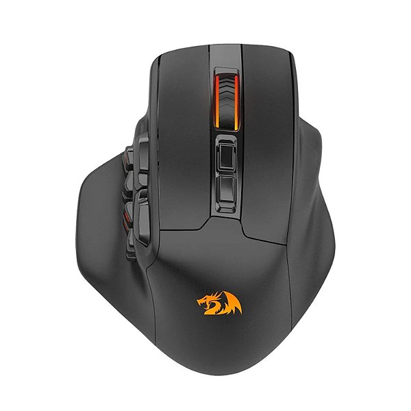 MOUSE GAMER SEM FIO REDRAGON AATROX PRO RGB 26000 DPI 15 BOTÕES USB TIPO C USB 2.4GHZ RECARREGÁVEL PRETO M811RGB-PRO
