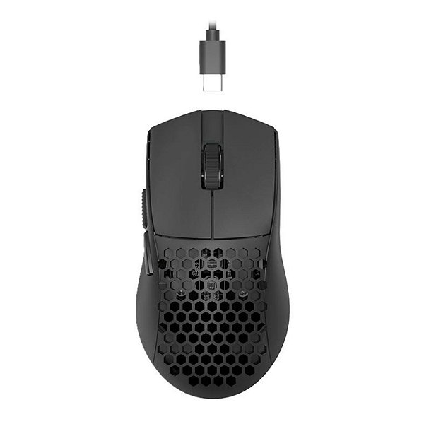 MOUSE GAMER REDRAGON BLUDHOUND LITE PRETO ULTRALEVE  10000 DPI HONEYCOMB CABO USB-C  M617-LIT