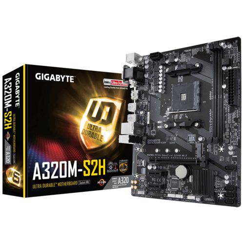 PLACA MAE AMD AM4 GIGABYTE GA-A320M-S2H (DDR4/DVI/USB 3.1/HDMI) D12875