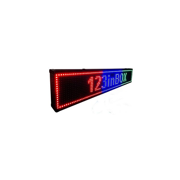 PAINEL DE LED LETREIRO PROGRAMÁVEL 100 X 20CM TRICOLOR A PROVA DE AGUA