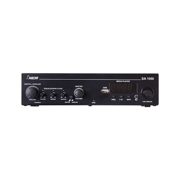AMPLIFICADOR DE SOM AMBIENTE NCA SA100i COM BLUETOOTH 100W LL AUDIO