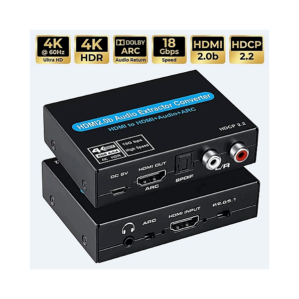 EXTRATOR DE AUDIO HDMI ARC PARA OPTICO RCA P2